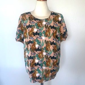 Anthropologie Pepaloves animal print sweater S